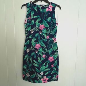 Old Navy Women’s Green Pink Blue Tropical Floral Sleeveless Sheath Dress S NWOT